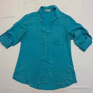 Express Original Portofino button up top Blue